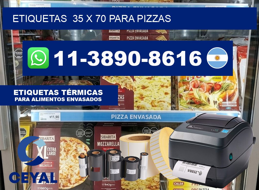 etiquetas  35 x 70 para Pizzas