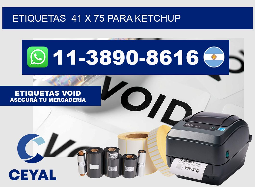etiquetas 41 x 75 para Ketchup