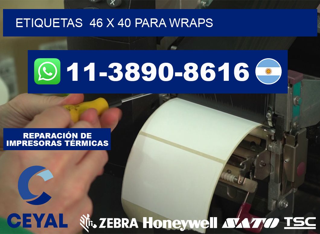 etiquetas  46 x 40 para Wraps