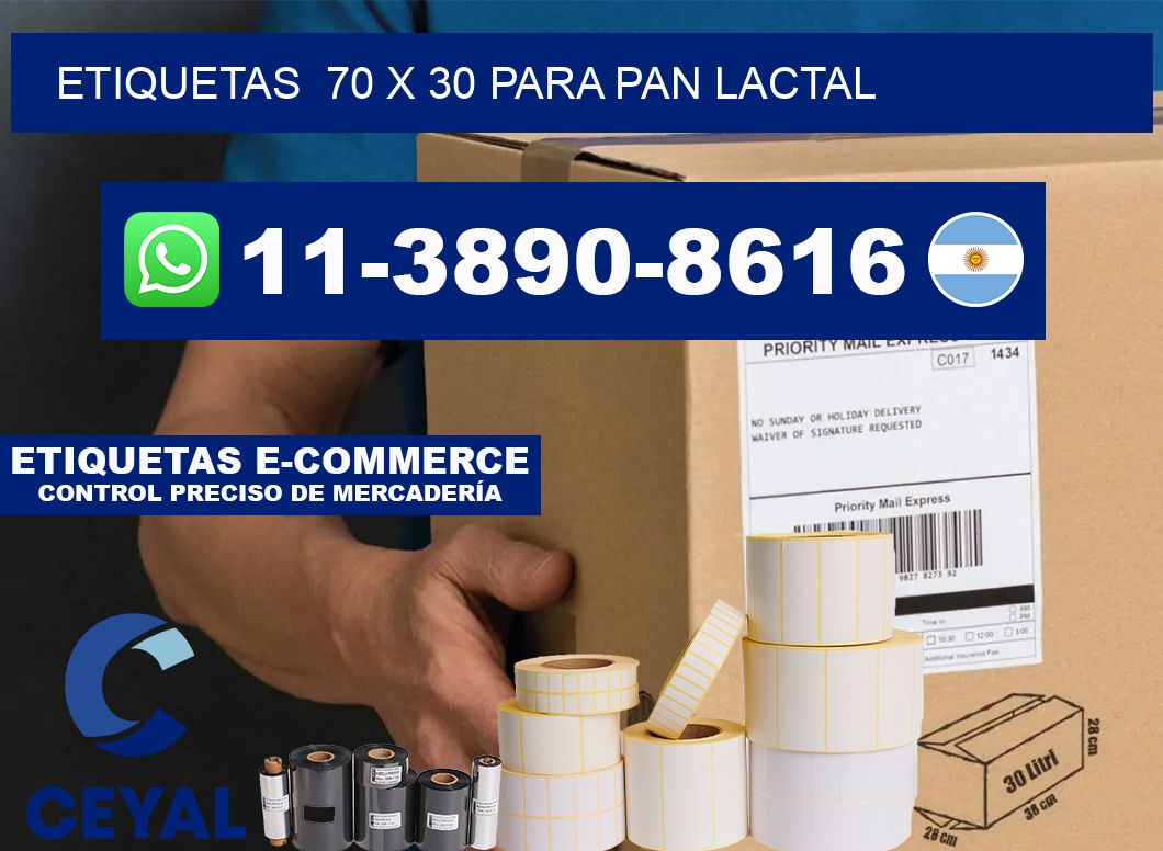 etiquetas 70 x 30 para Pan lactal