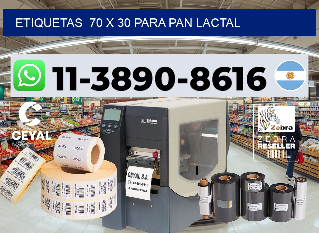 etiquetas 70 x 30 para Pan lactal