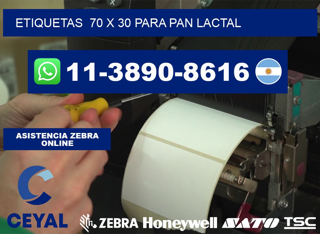 etiquetas 70 x 30 para Pan lactal