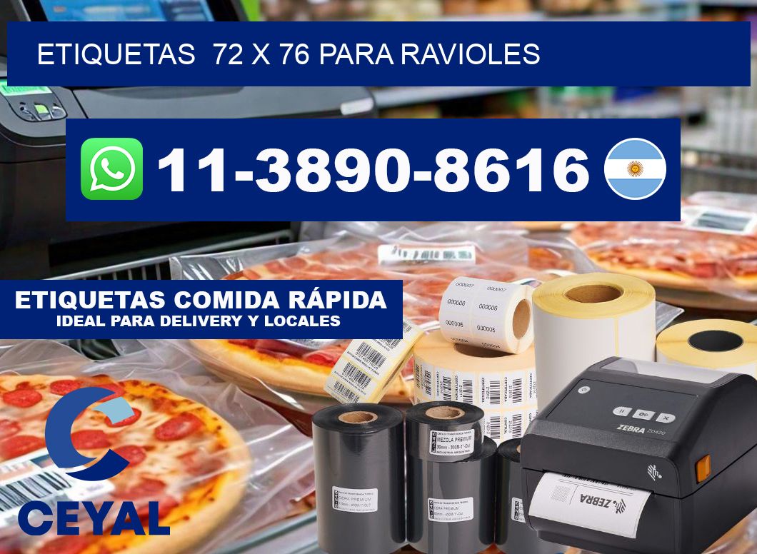 etiquetas  72 x 76 para Ravioles