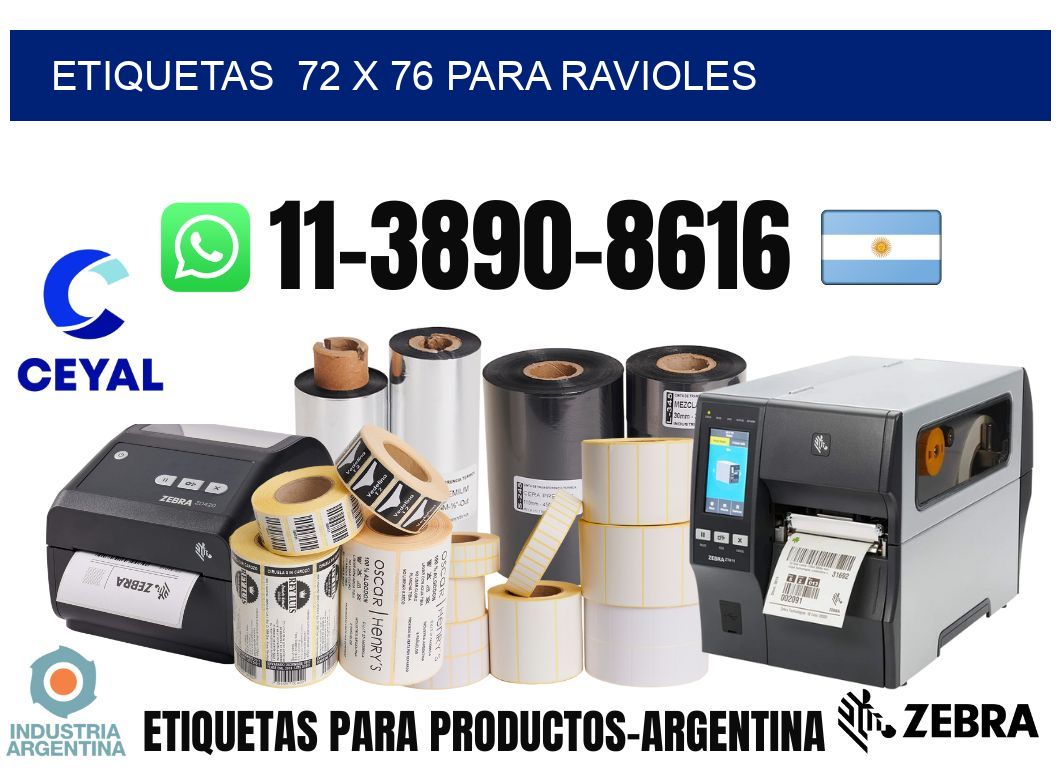 etiquetas  72 x 76 para Ravioles
