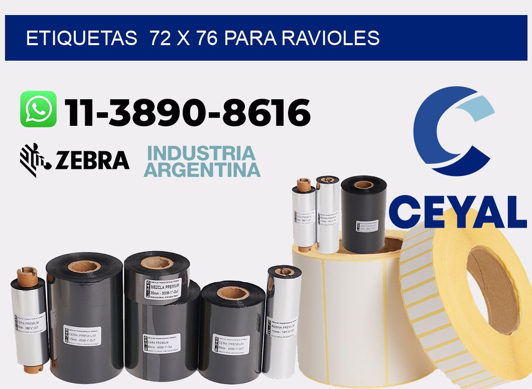 etiquetas  72 x 76 para Ravioles