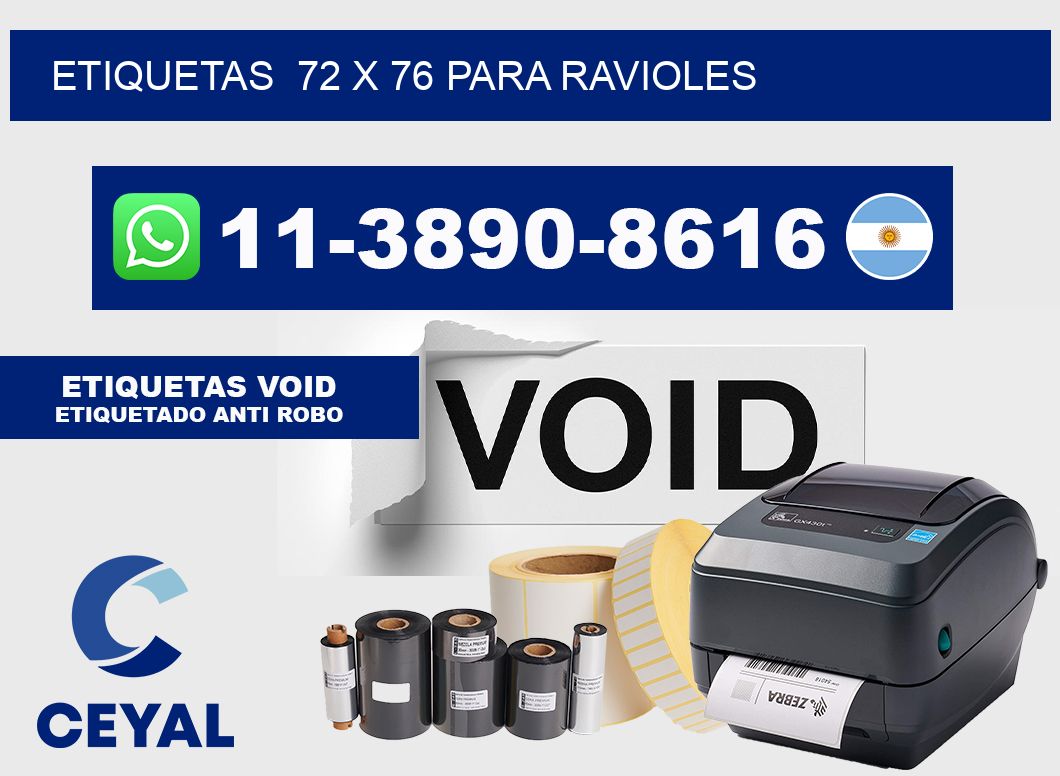 etiquetas  72 x 76 para Ravioles