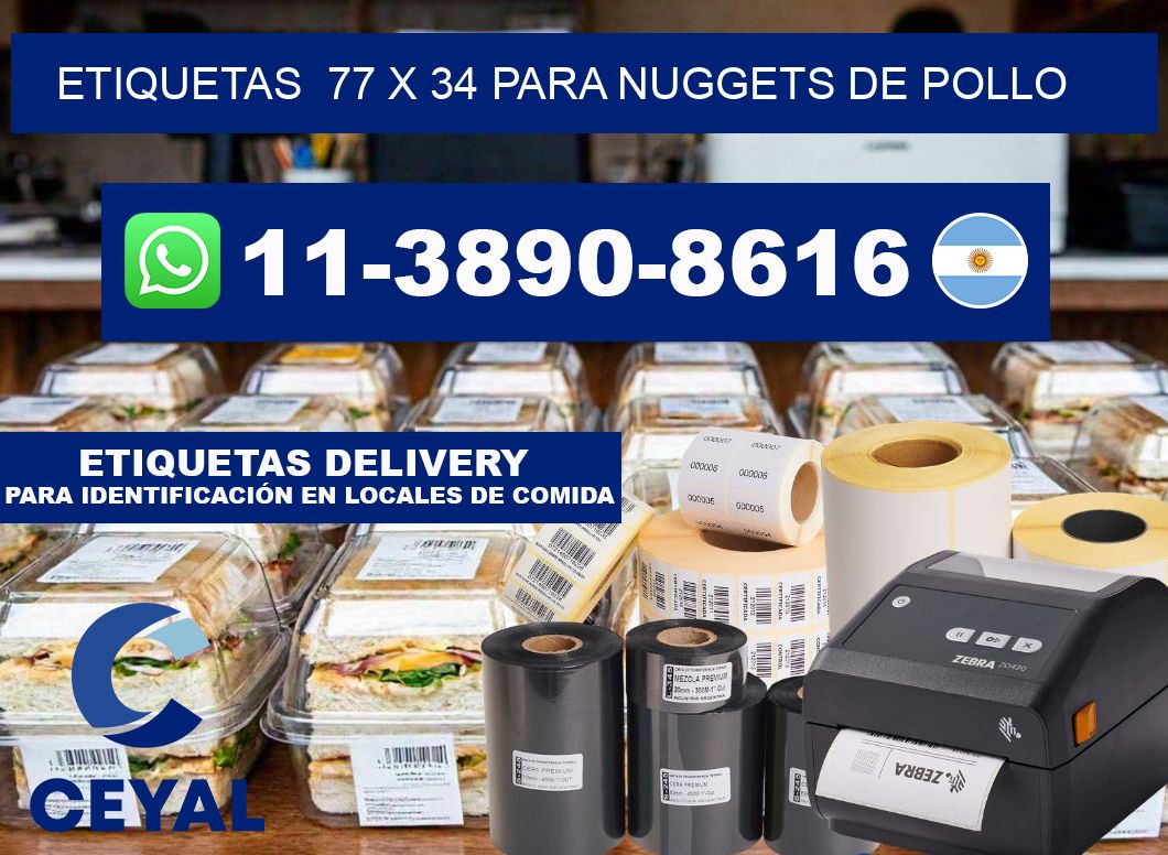 etiquetas 77 x 34 para Nuggets de pollo