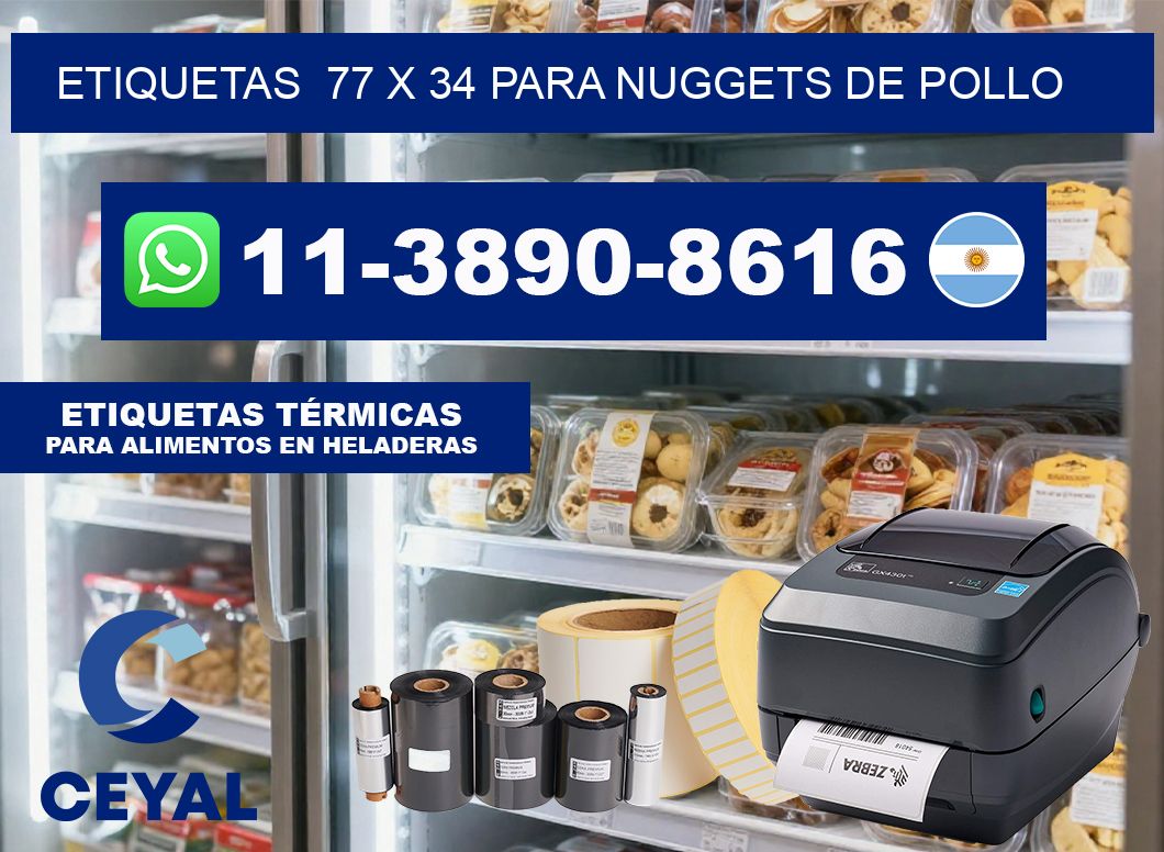 etiquetas  77 x 34 para Nuggets de pollo