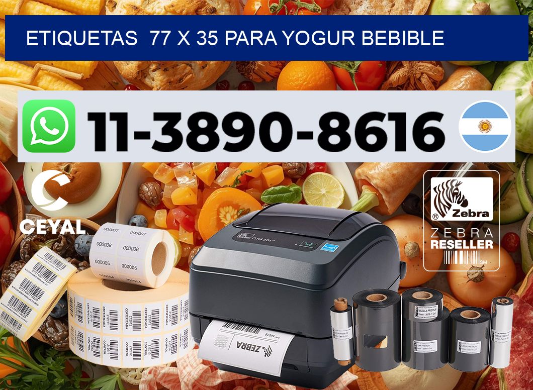 etiquetas 77 x 35 para Yogur bebible