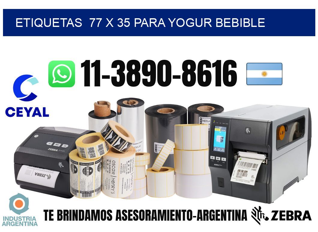 etiquetas 77 x 35 para Yogur bebible