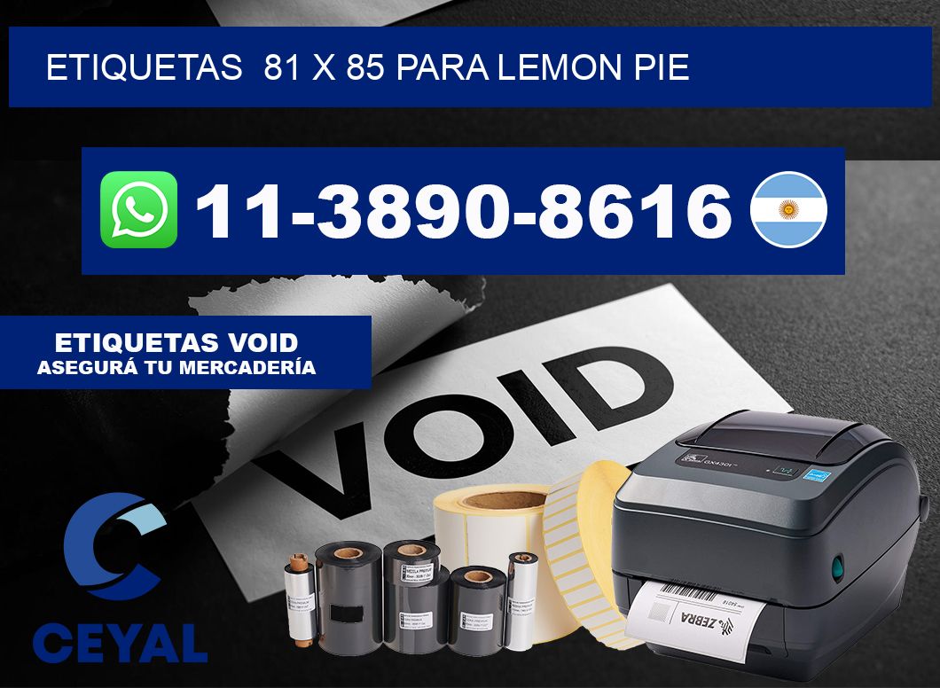 etiquetas 81 x 85 para Lemon pie