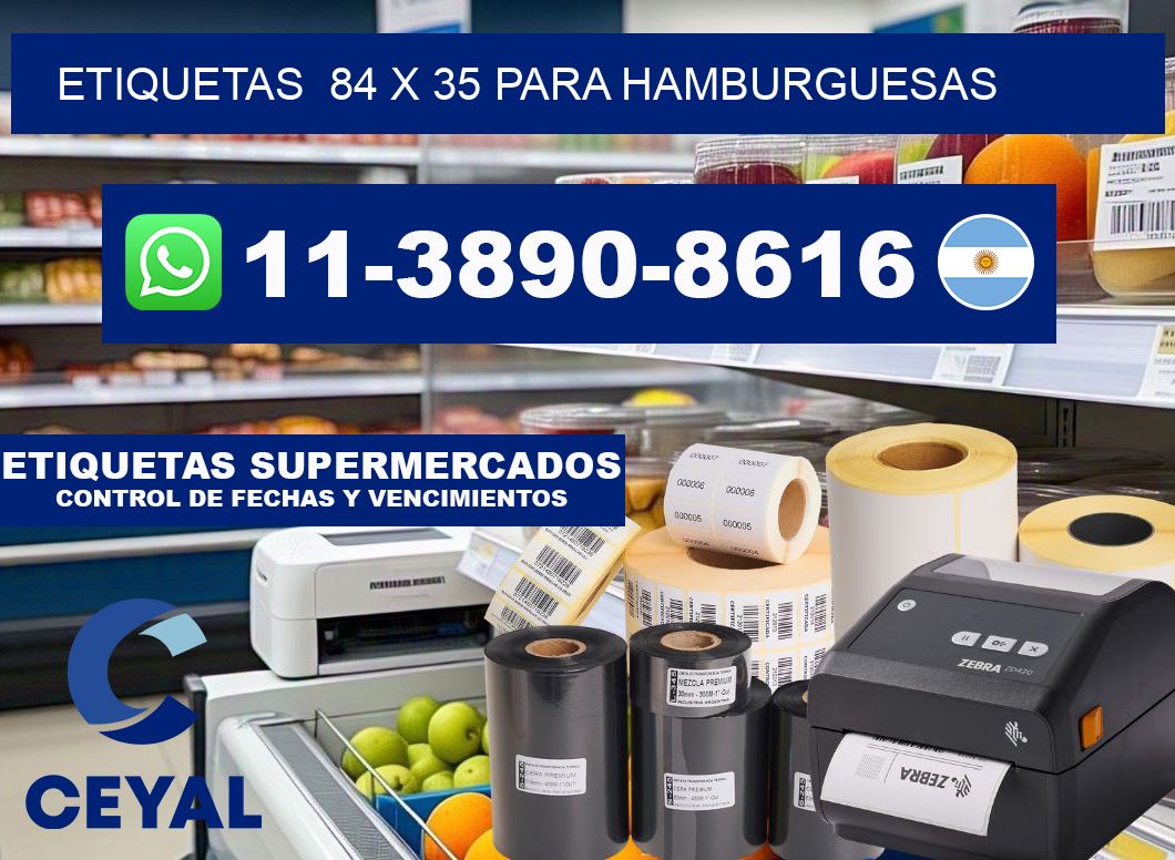 etiquetas 84 x 35 para Hamburguesas
