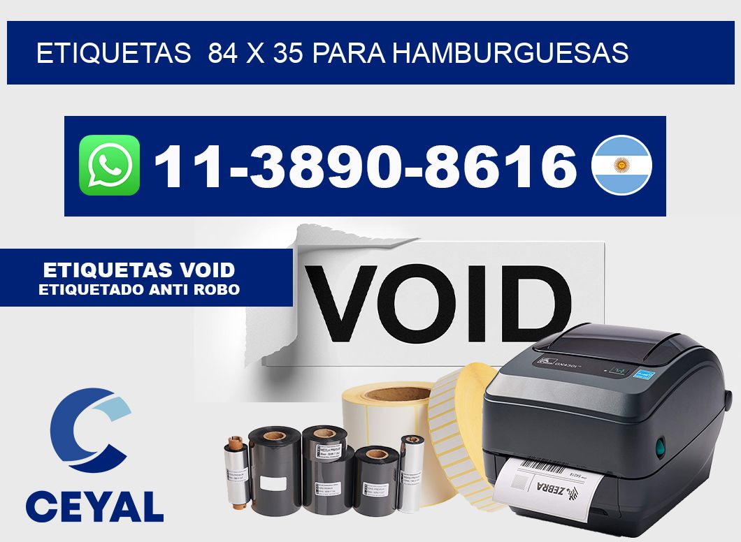 etiquetas 84 x 35 para Hamburguesas