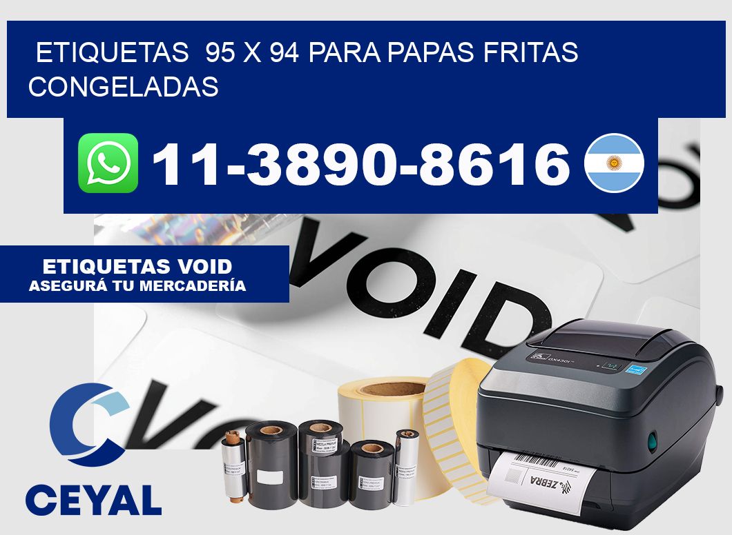 etiquetas  95 x 94 para Papas fritas congeladas
