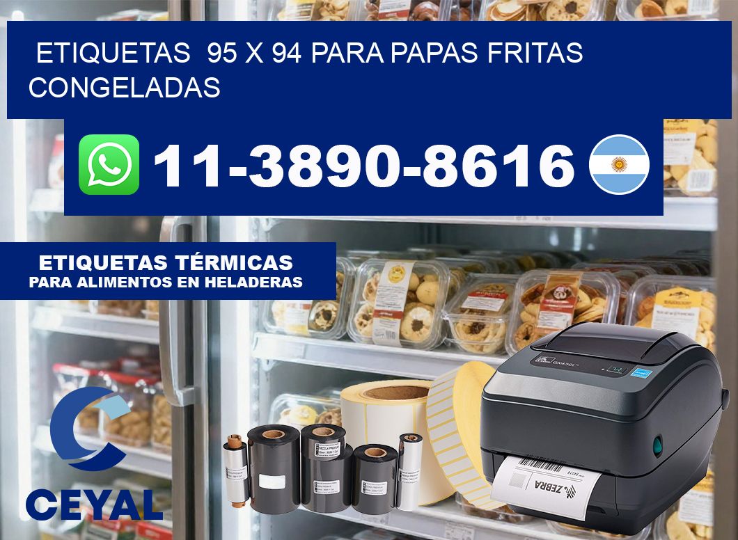 etiquetas  95 x 94 para Papas fritas congeladas