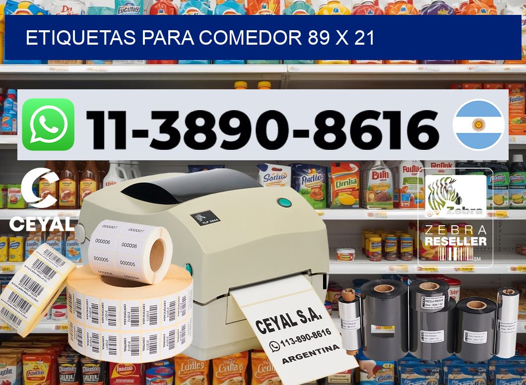 etiquetas para Comedor 89 x 21