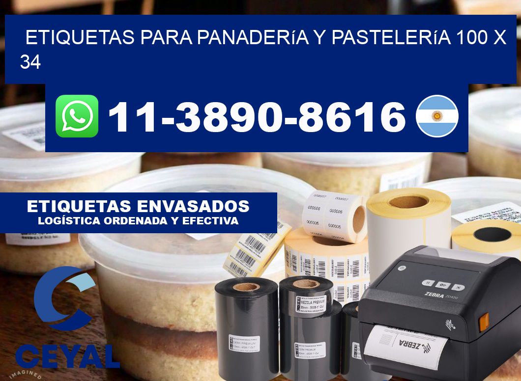 etiquetas para Panadería y pastelería 100 x 34