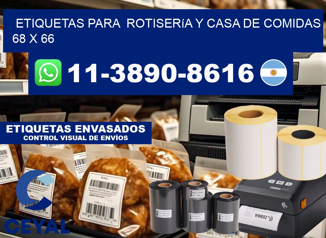 etiquetas para  Rotisería y casa de comidas 68 x 66