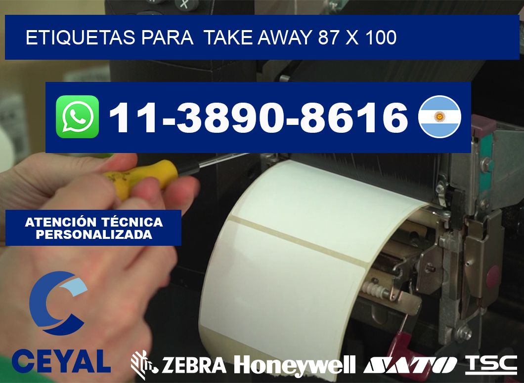 etiquetas para Take away 87 x 100