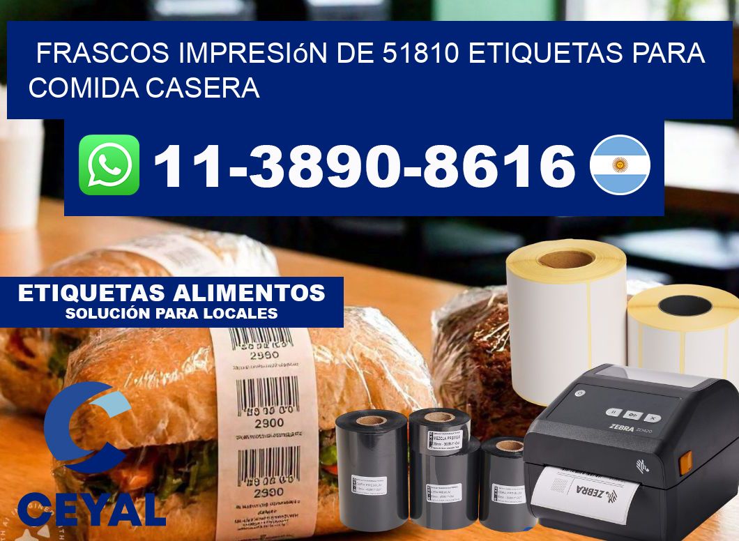 frascos impresión de 51810 etiquetas para comida casera