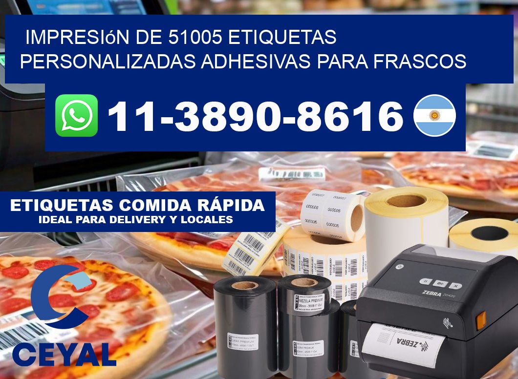impresión de 51005 etiquetas personalizadas adhesivas para frascos