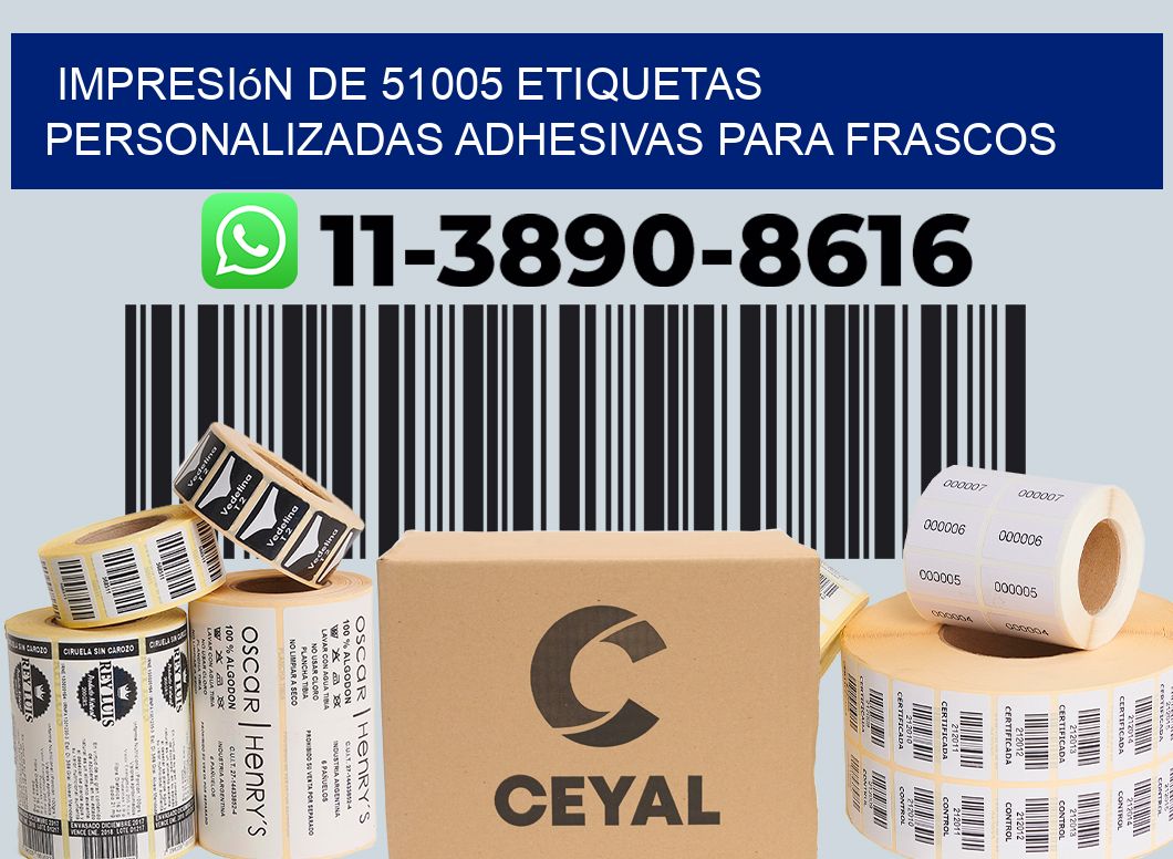 impresión de 51005 etiquetas personalizadas adhesivas para frascos