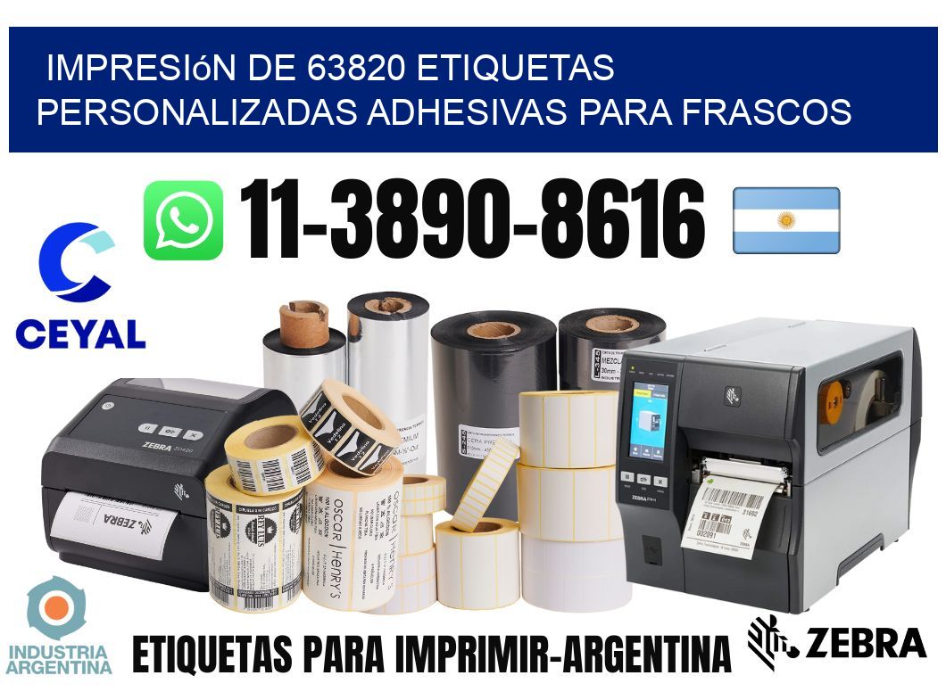 impresión de 63820 etiquetas personalizadas adhesivas para frascos