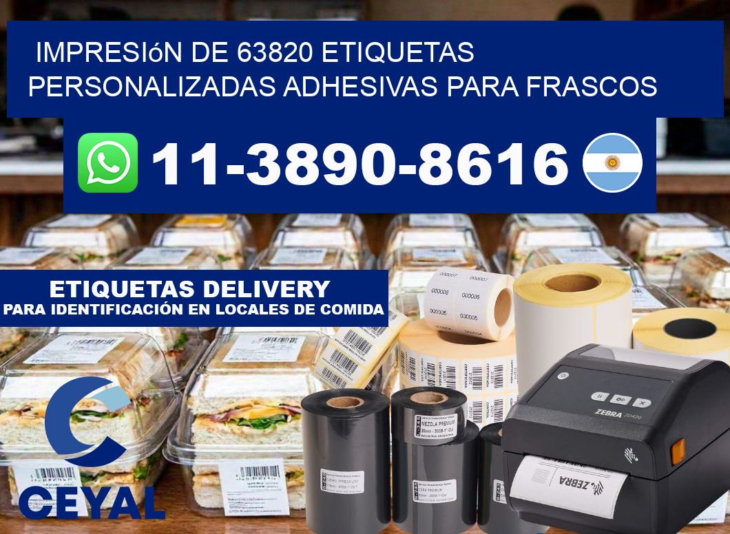 impresión de 63820 etiquetas personalizadas adhesivas para frascos