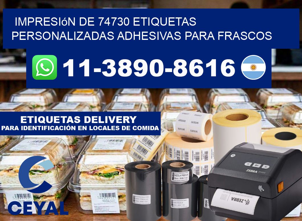 impresión de 74730 etiquetas personalizadas adhesivas para frascos