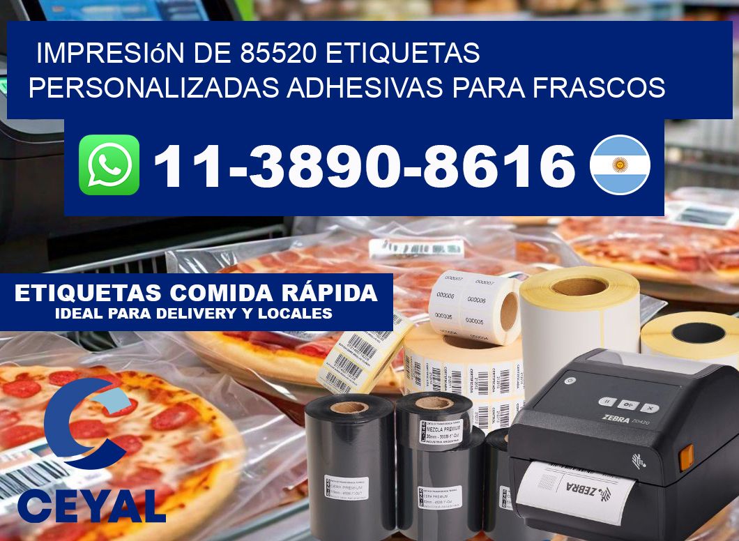 impresión de 85520 etiquetas personalizadas adhesivas para frascos