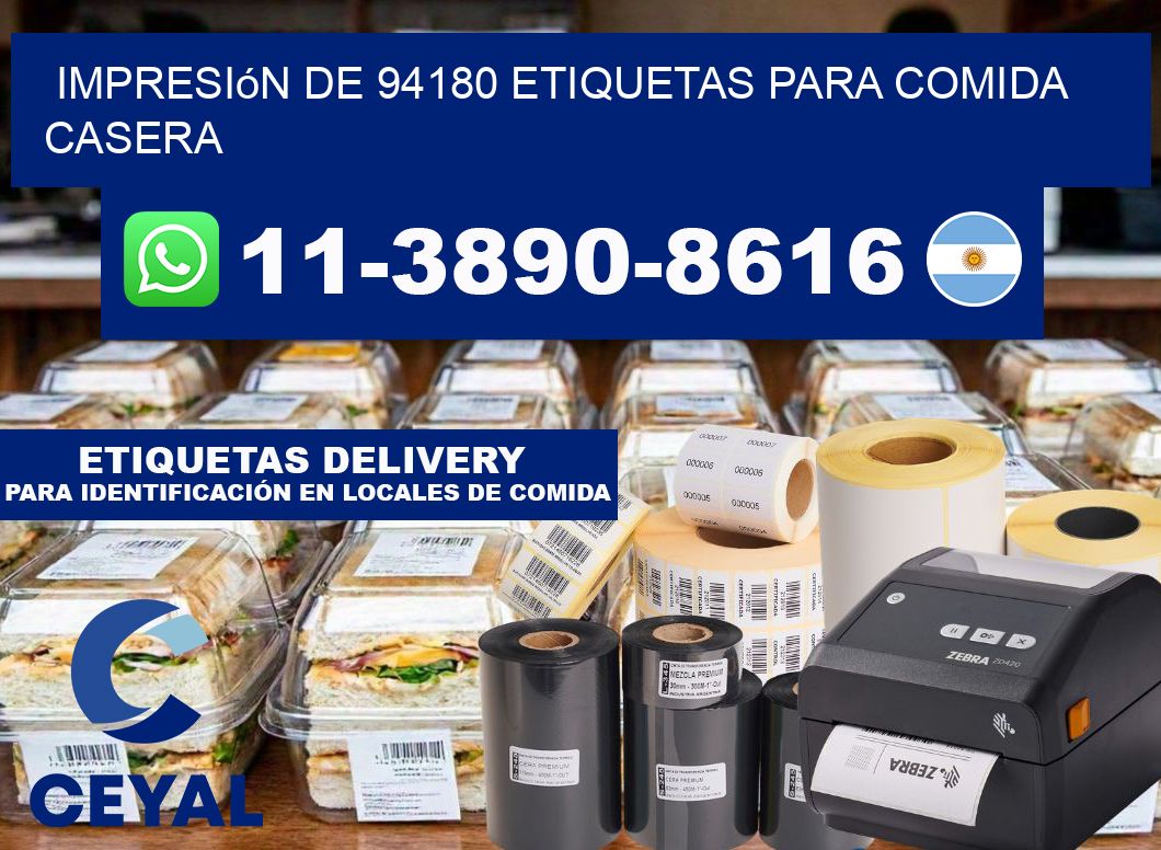 impresión de 94180 etiquetas para comida casera