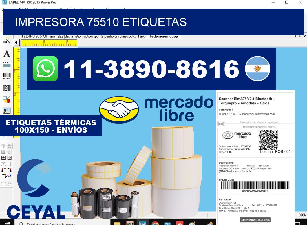 impresora 75510 etiquetas