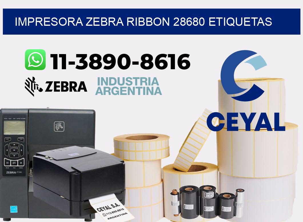 impresora zebra ribbon 28680 etiquetas