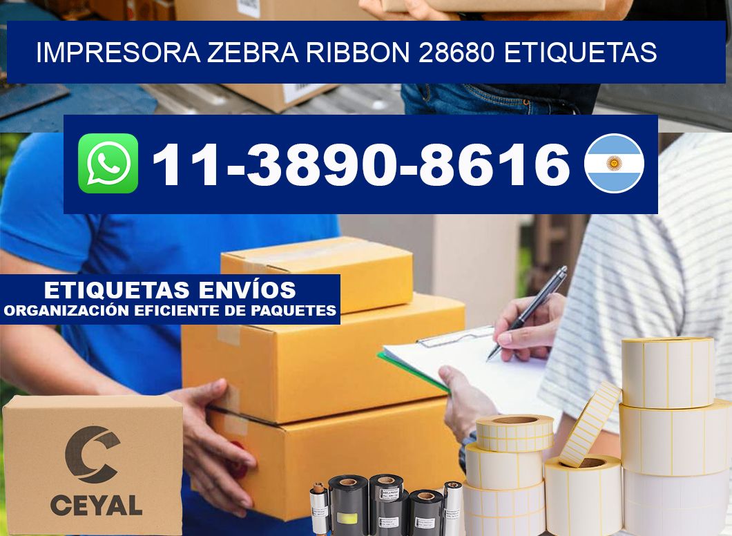 impresora zebra ribbon 28680 etiquetas