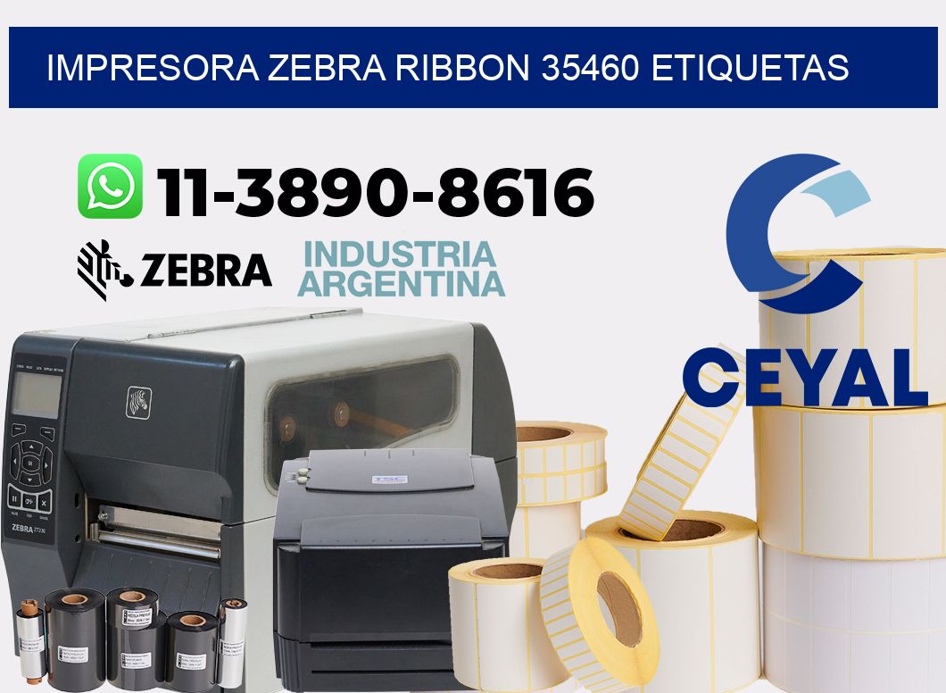 impresora zebra ribbon 35460 etiquetas