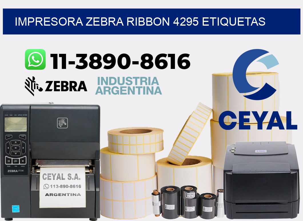 impresora zebra ribbon 4295 etiquetas