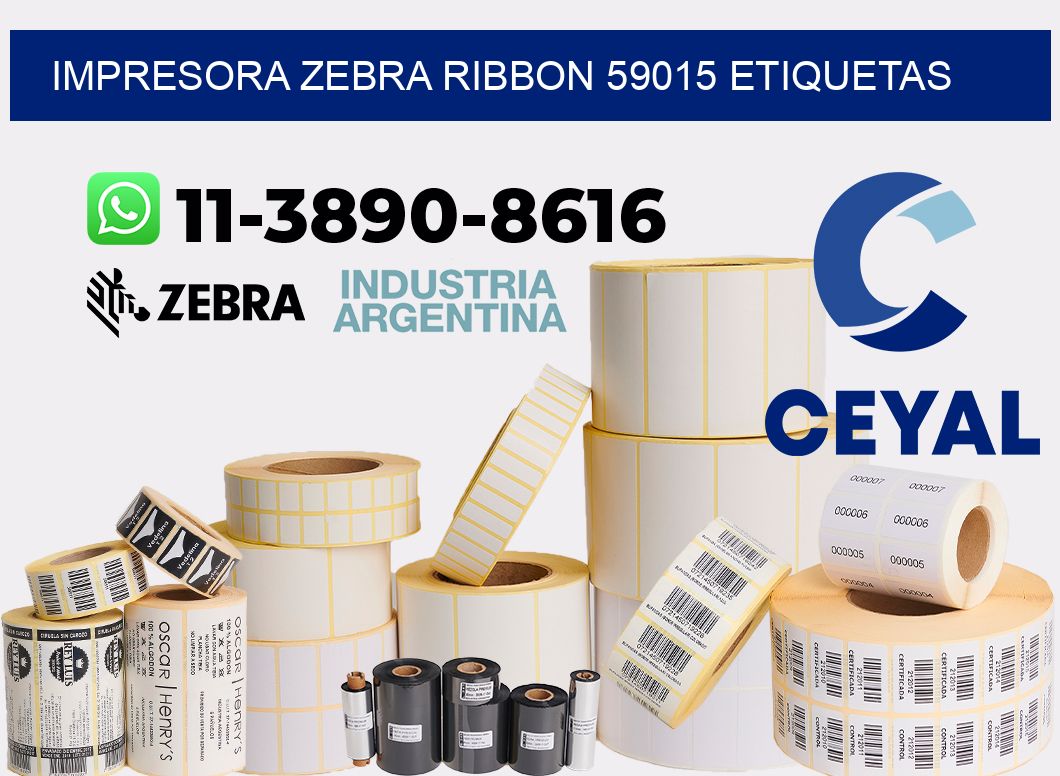 impresora zebra ribbon 59015 etiquetas