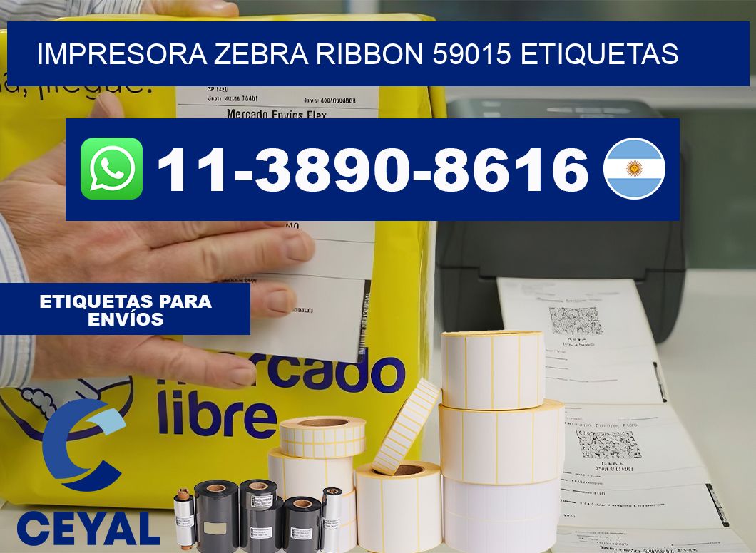 impresora zebra ribbon 59015 etiquetas