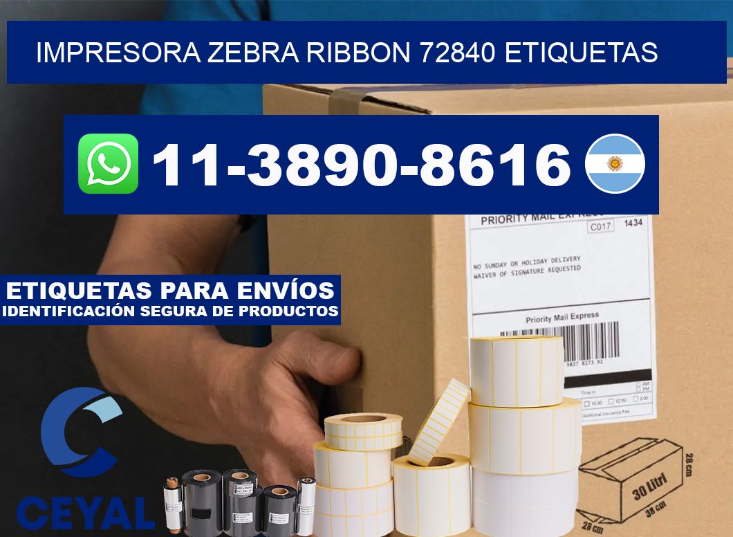 impresora zebra ribbon 72840 etiquetas