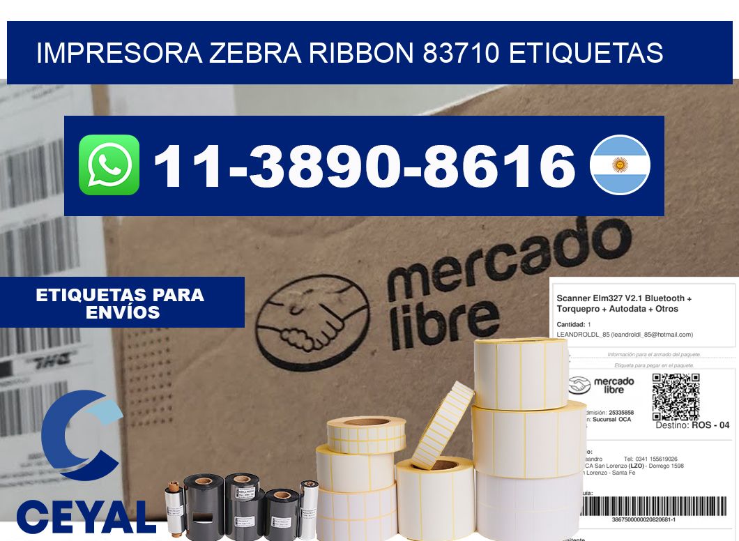 impresora zebra ribbon 83710 etiquetas