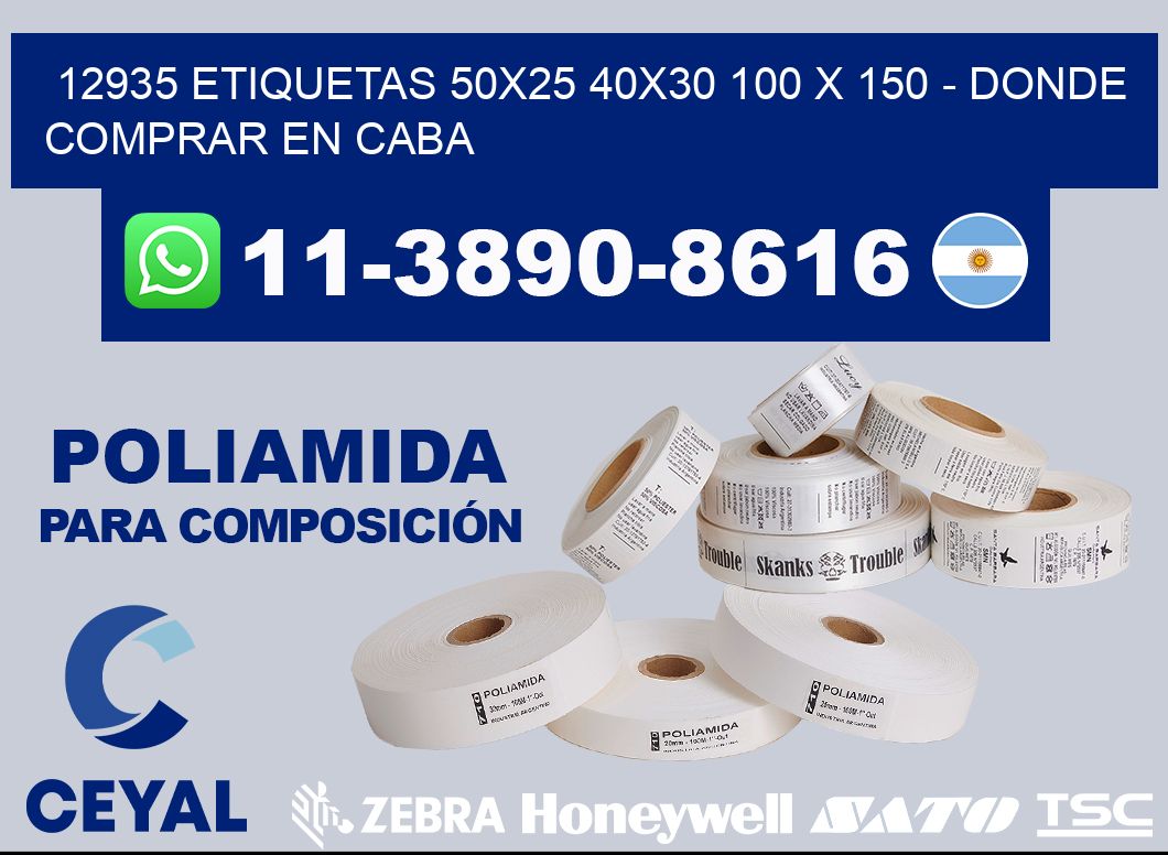 12935 etiquetas 50x25 40x30 100 x 150 - Donde Comprar en Caba