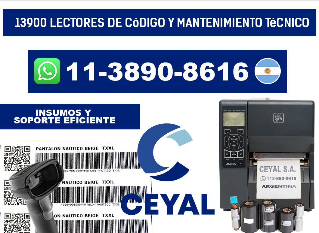 13900 Lectores de Código y Mantenimiento Técnico