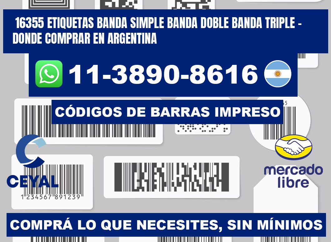 16355 etiquetas banda simple banda doble banda triple - Donde Comprar en Argentina