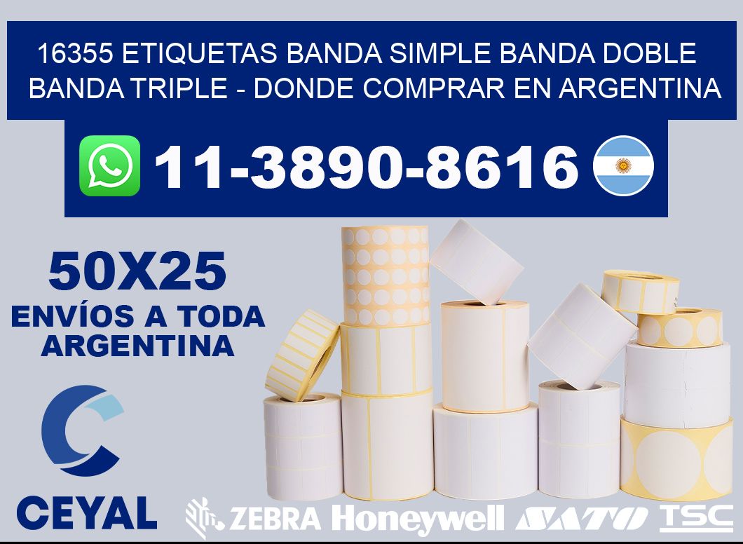 16355 etiquetas banda simple banda doble banda triple - Donde Comprar en Argentina