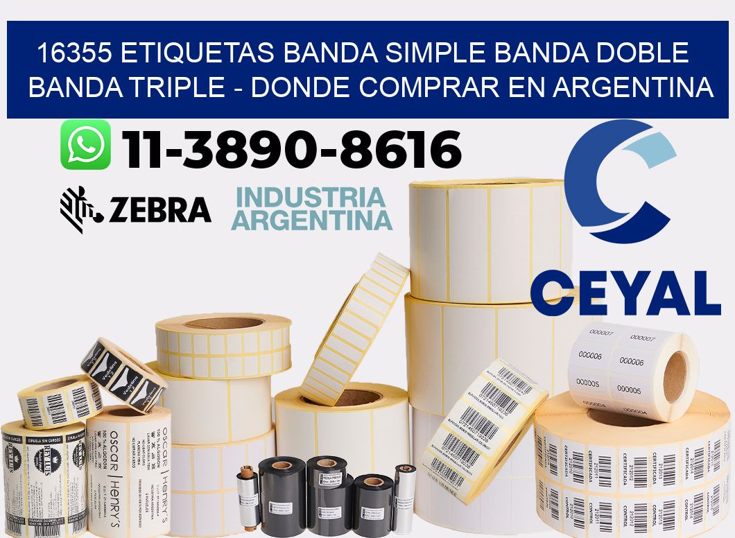 16355 etiquetas banda simple banda doble banda triple - Donde Comprar en Argentina