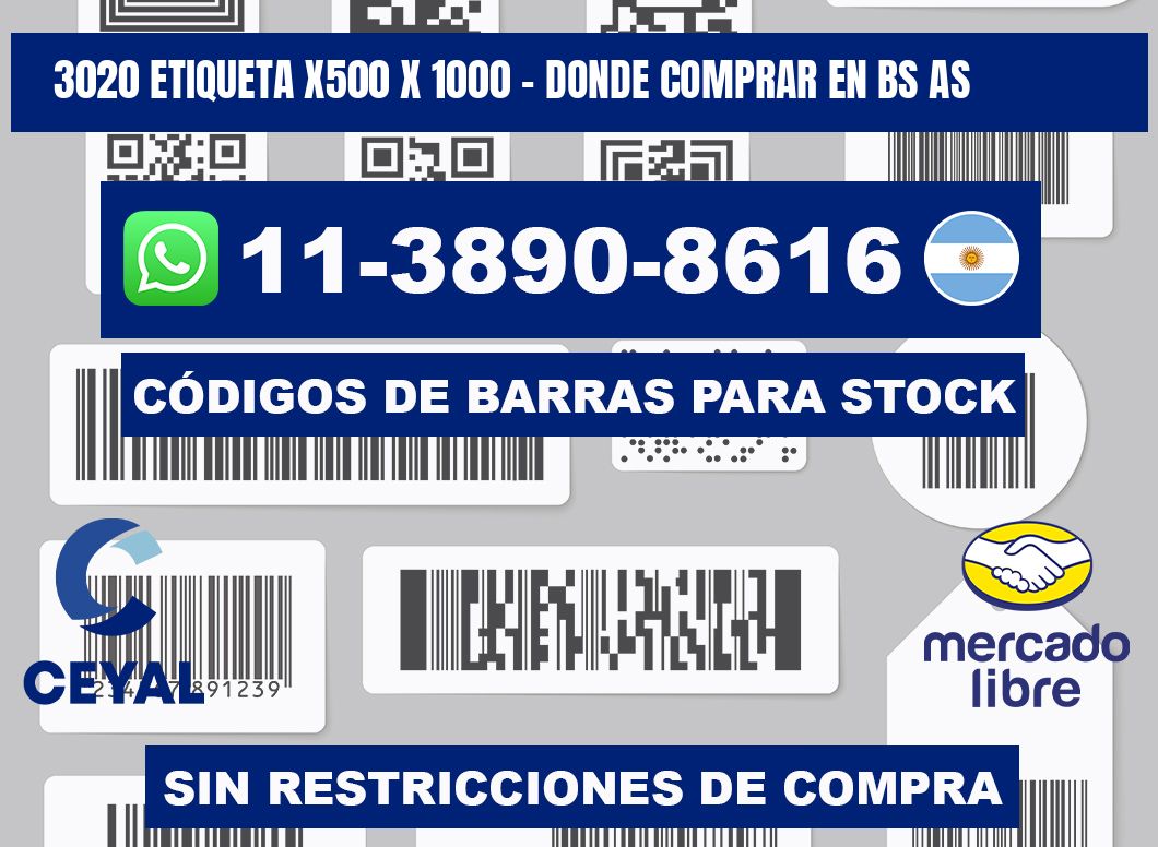 3020 etiqueta x500 x 1000 - Donde Comprar en bs as