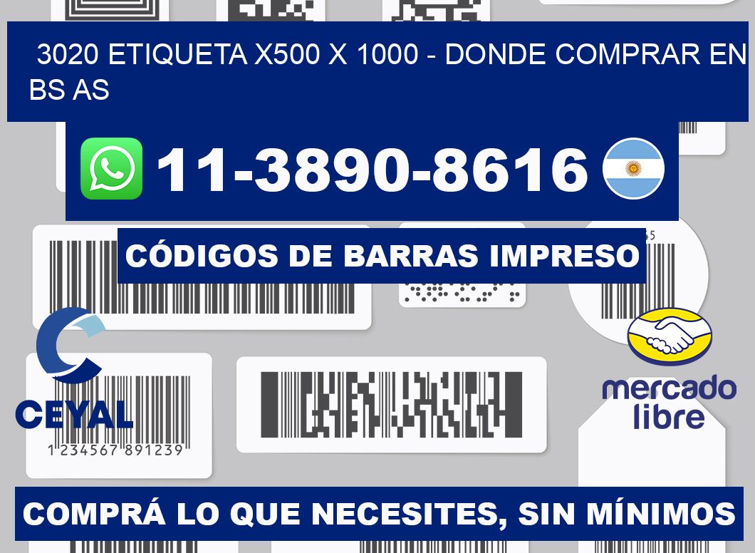 3020 etiqueta x500 x 1000 - Donde Comprar en bs as