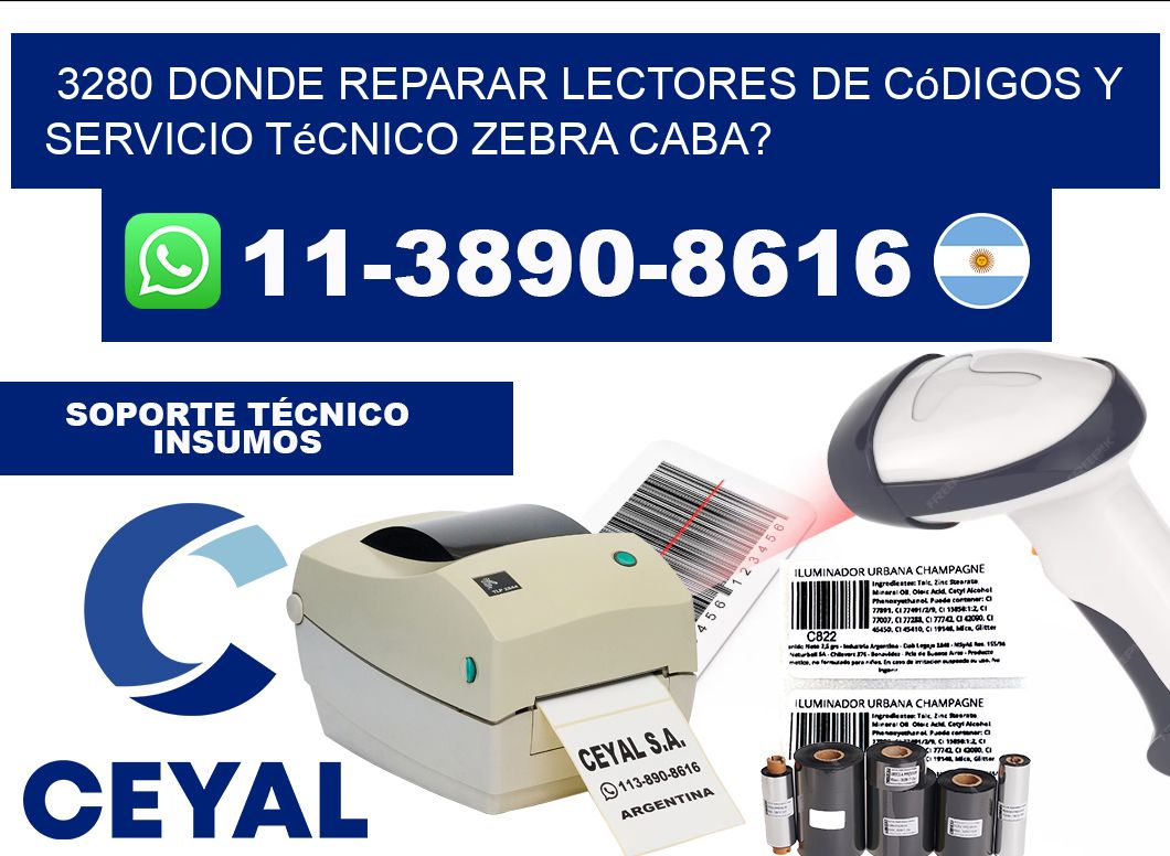 3280 donde reparar Lectores de Códigos y Servicio Técnico zebra Caba?