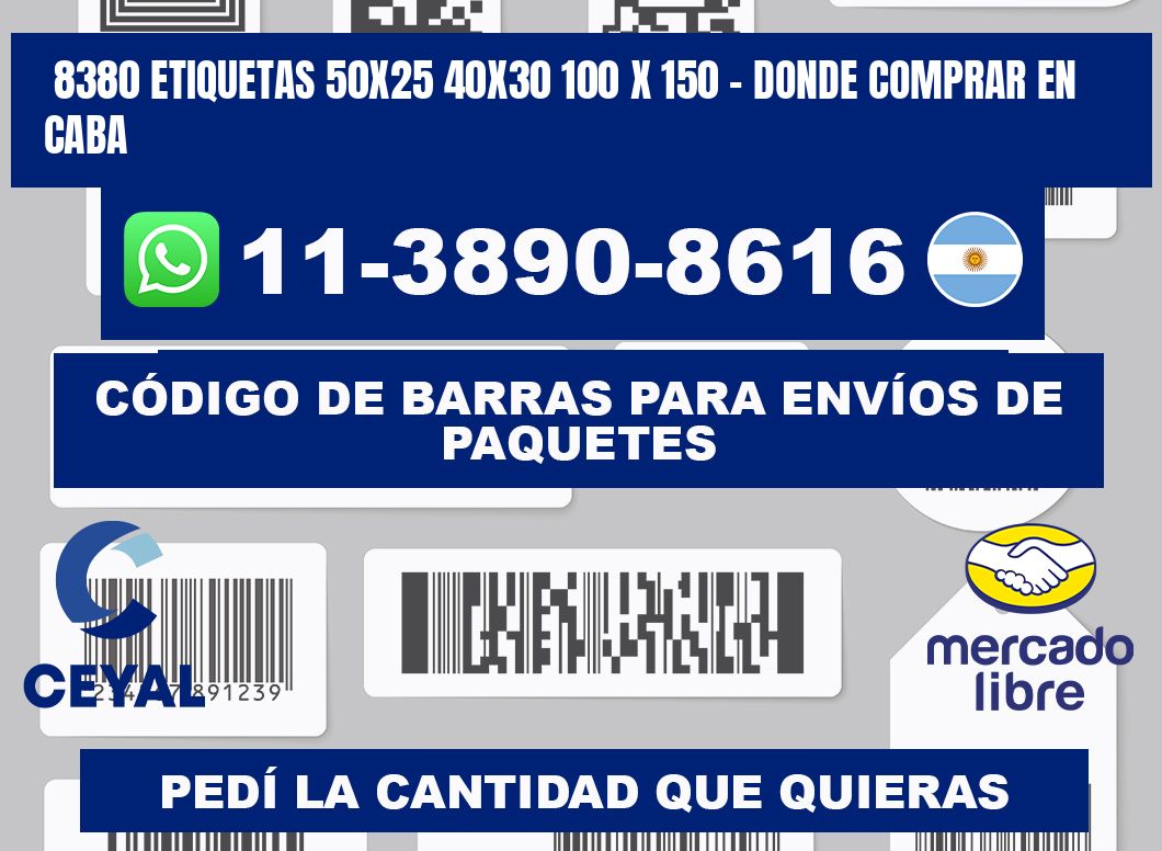 8380 etiquetas 50x25 40x30 100 x 150 - Donde Comprar en Caba