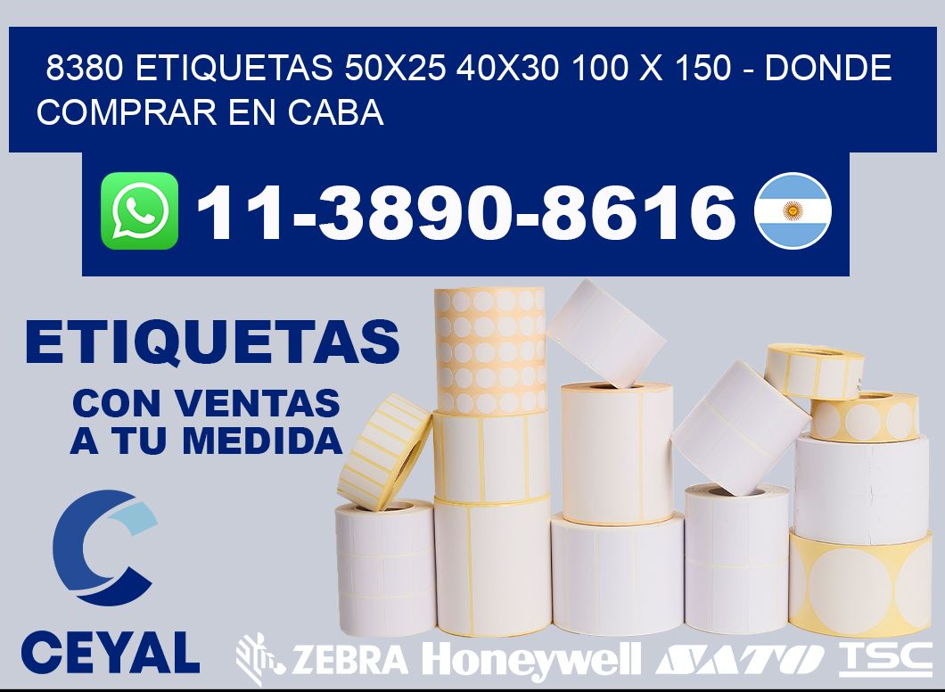 8380 etiquetas 50x25 40x30 100 x 150 - Donde Comprar en Caba